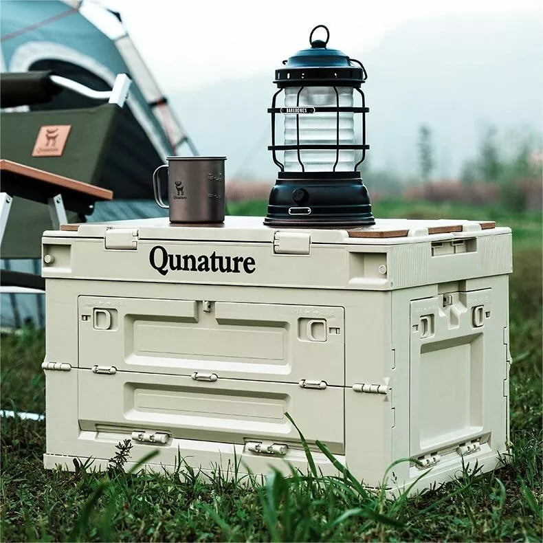 Qunature Camping Caixa Dobrável Organizador Camping Caixa Armazenamento Caixa 26/55/60L