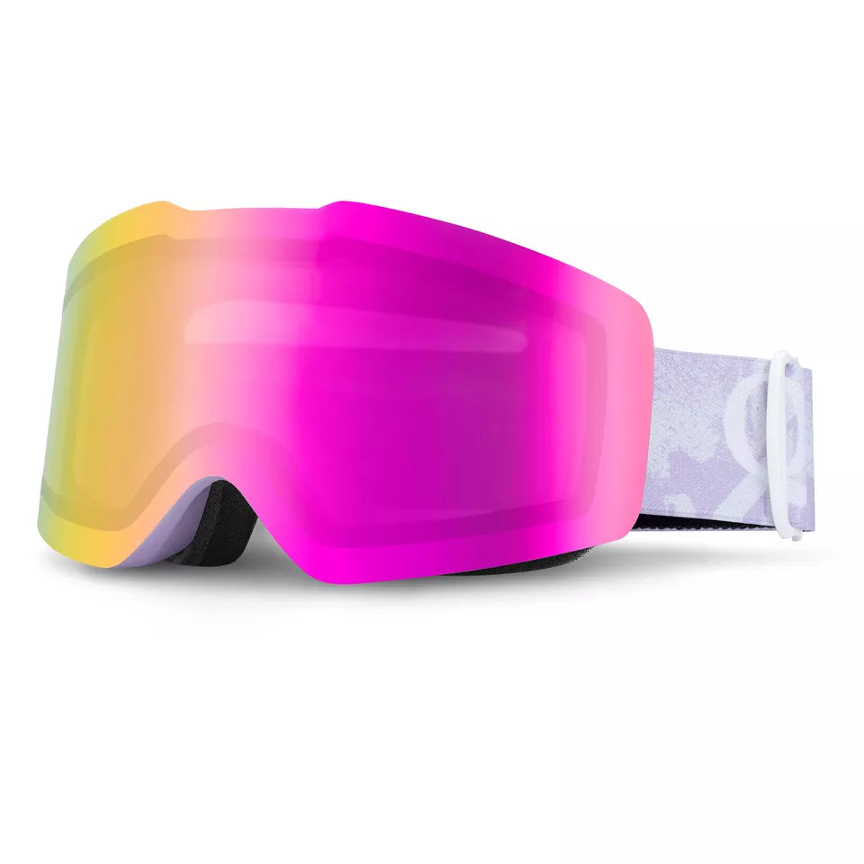Qunature Óculos de esqui sem moldura Óculos de snowboard UV400 Óculos antiembaçantes unissex