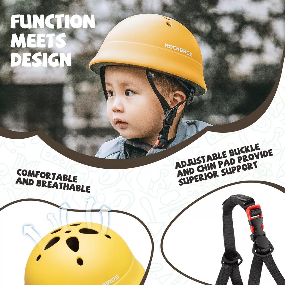 Capacete de bicicleta infantil ROCKBROS, capacete protetor, capacete esportivo juvenil, capacete infantil para 48-52 cm