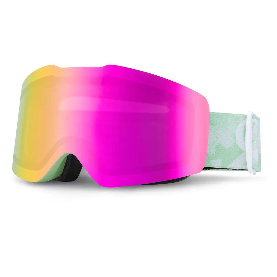 Qunature Óculos de esqui sem moldura Óculos de snowboard UV400 Óculos antiembaçantes unissex