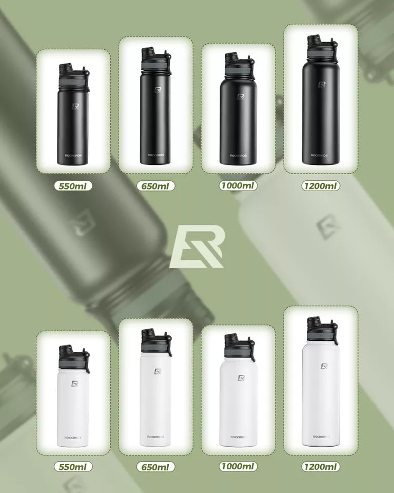 Garrafa de água de aço inoxidável ROCKBROS garrafa isolada à prova de vazamentos