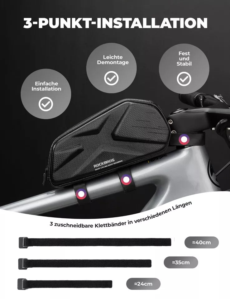 Bolsa de bicicleta ROCKBROS 1.4L para quadros de bicicleta à prova d'água até 6,8 polegadas