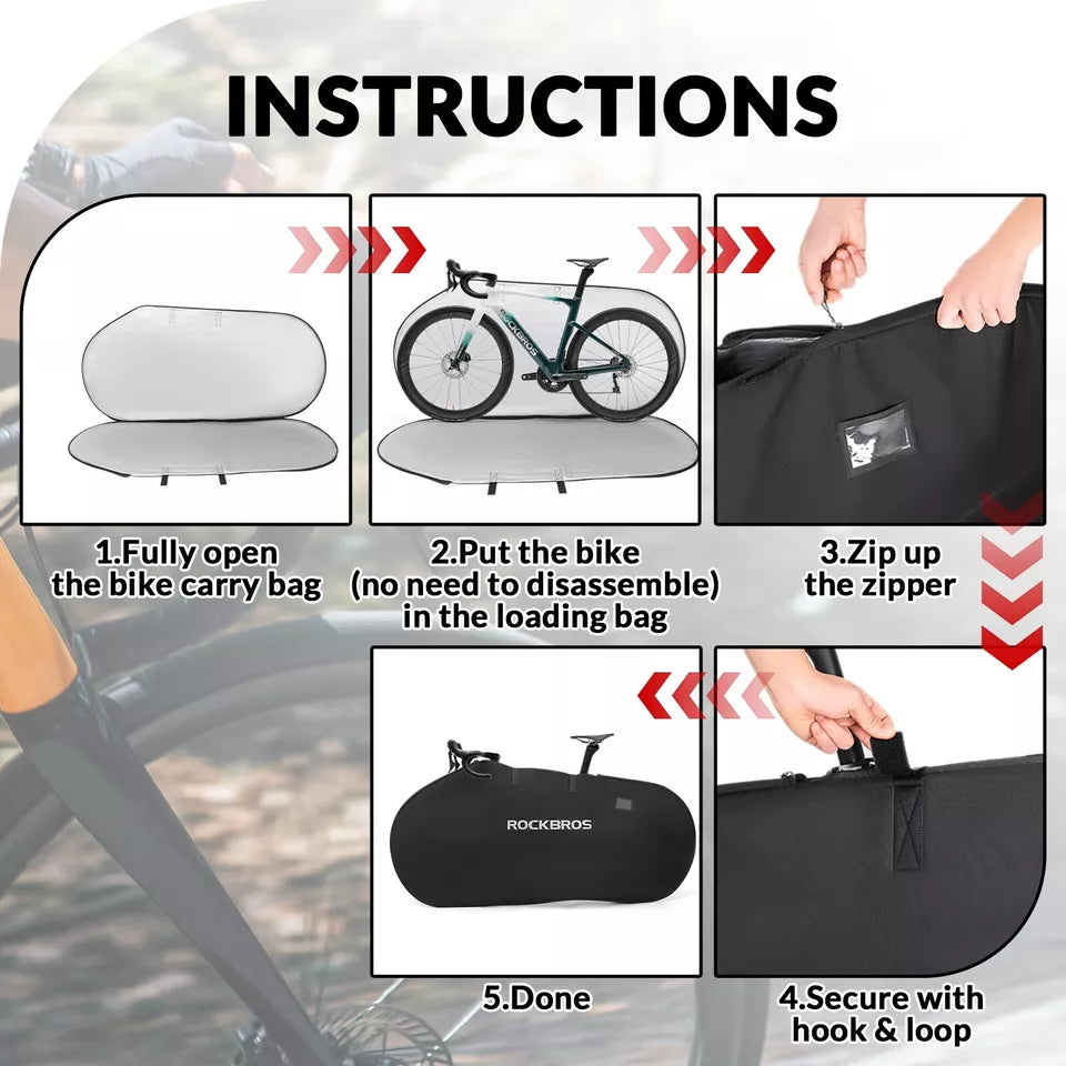 Bolsa de transporte de bicicleta ROCKBROS para 1 bicicleta até 26 polegadas bolsa de armazenamento MTB