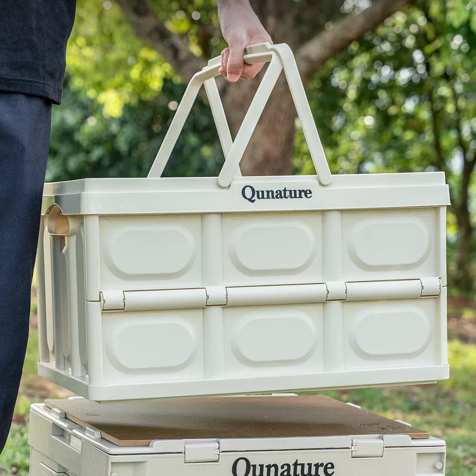 Qunature Camping Caixa Dobrável Organizador Camping Caixa Armazenamento Caixa 26/55/60L