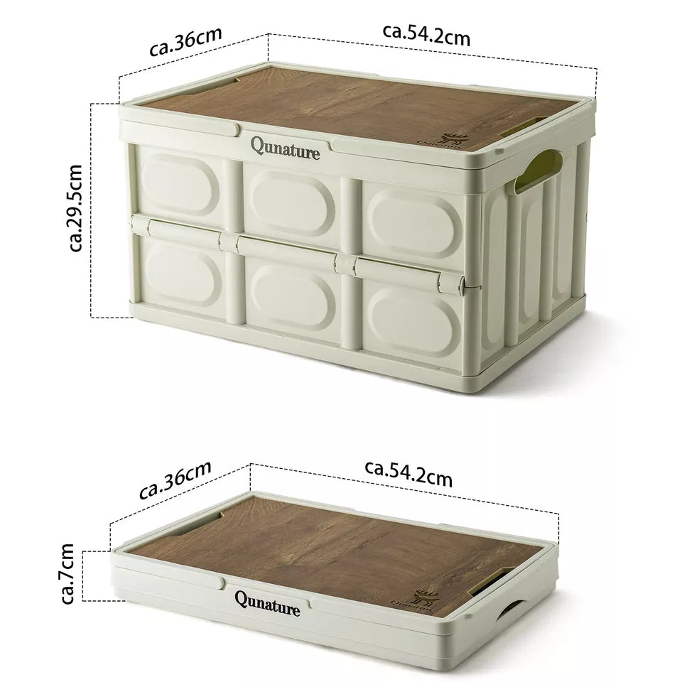 Qunature Camping Caixa Dobrável Organizador Camping Caixa Armazenamento Caixa 26/55/60L