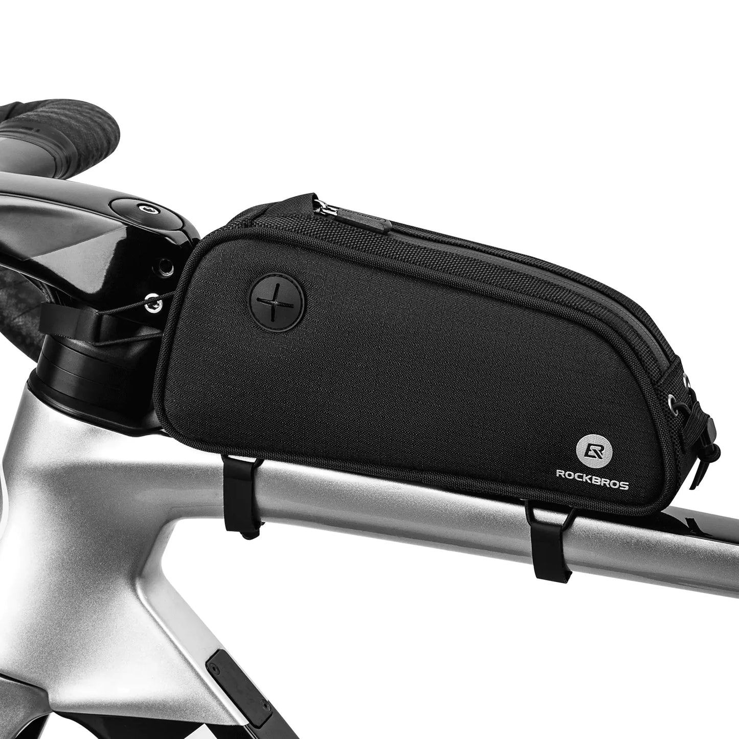 Bolsa de quadro ROCKBROS com furo para fone de ouvido bolsa de tubo superior para quadro de bicicleta MTB