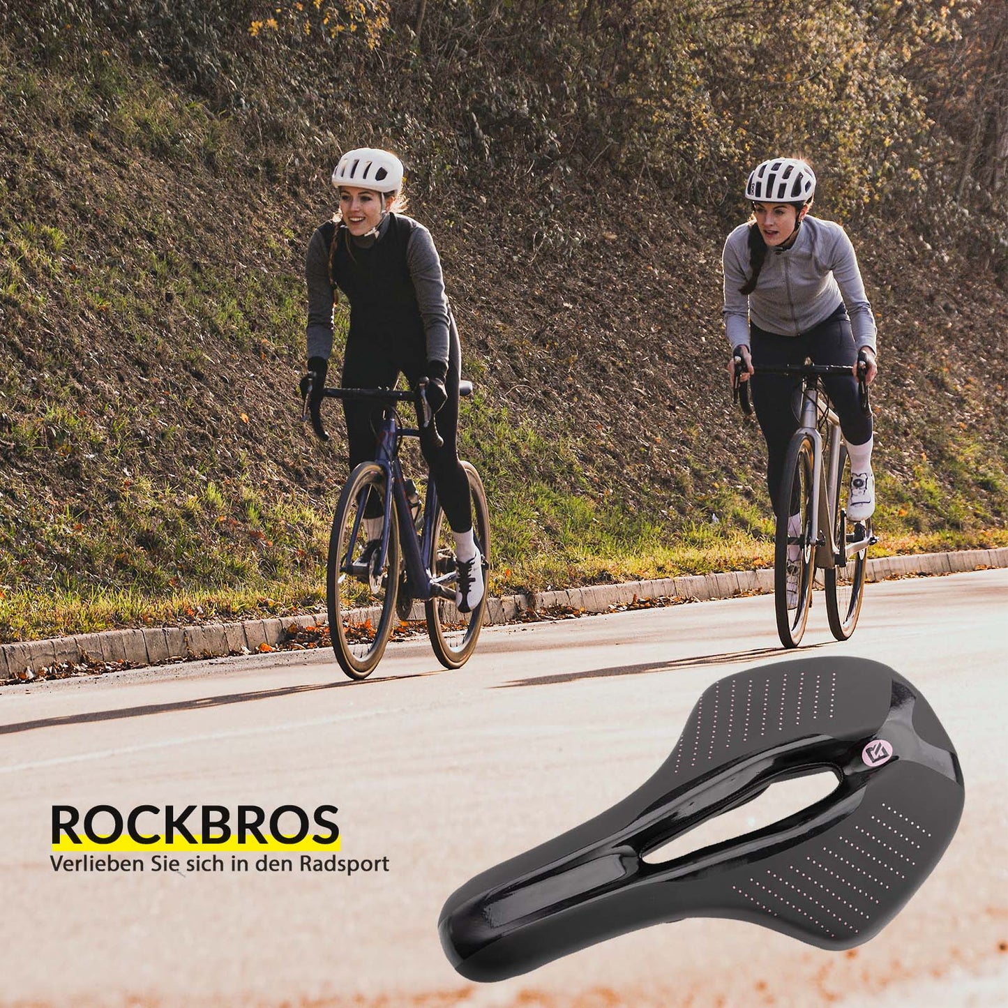 Selim de bicicleta ergonômico com absorção de impacto, unissex, ROCKBROS
