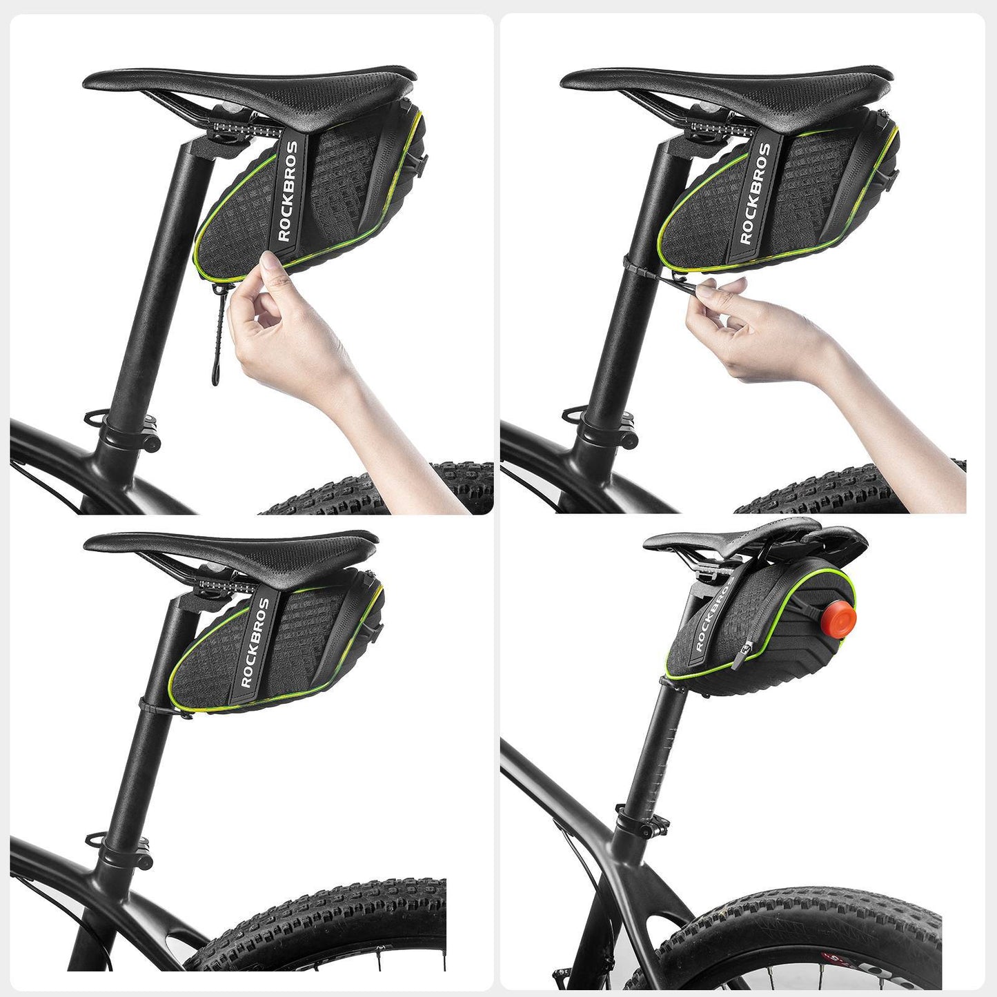 Bolsa de ferramentas para alforje de bicicleta com faixas refletoras, 1 litro, ROCKBROS