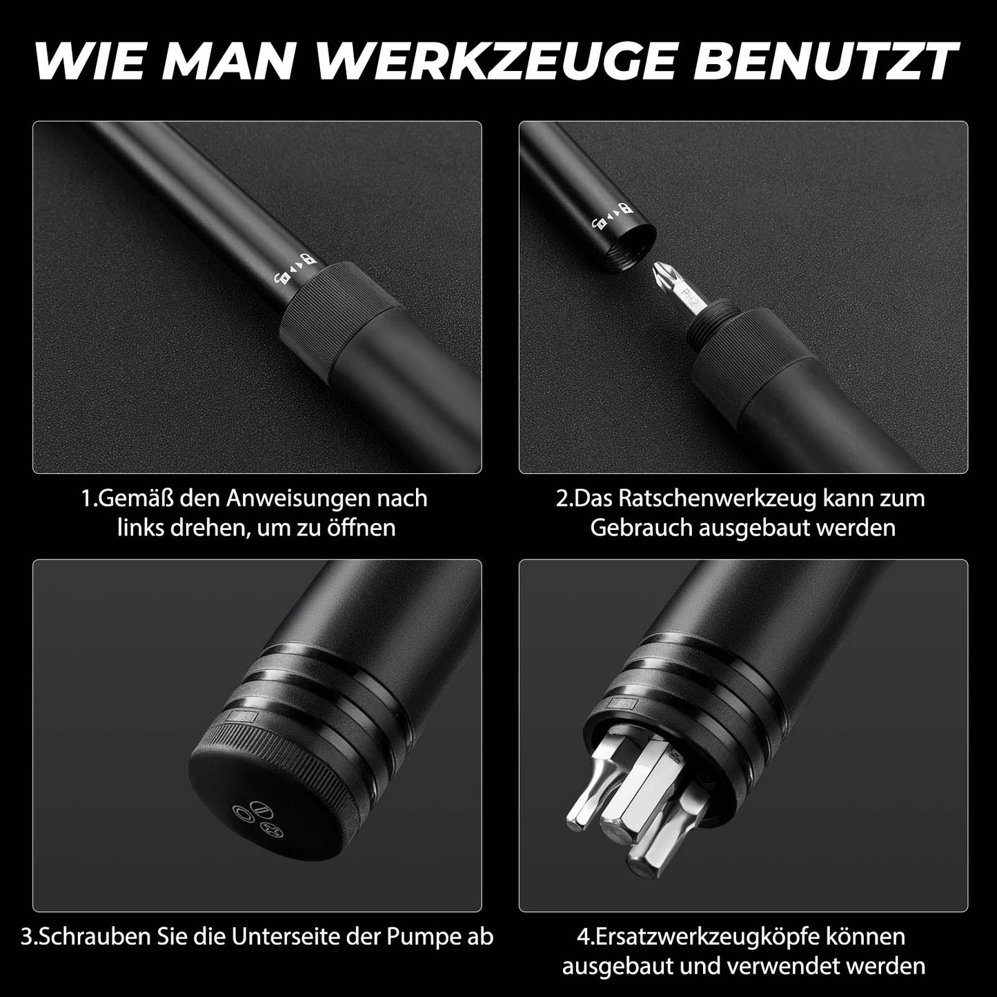 Mini bomba de ar para bicicleta com chave de catraca, 80 PSI, em alumínio, da marca ROCKBROS.