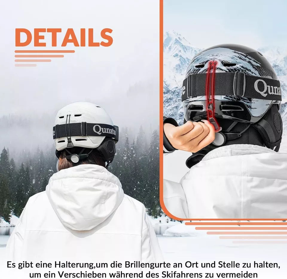 Capacete de snowboard/esqui Qunature com protetores de ouvido Capacete de snowboard para mulheres e homens 54-61 cm