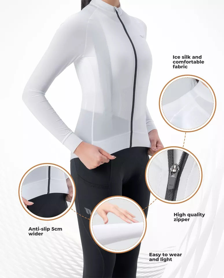 Camisa de ciclismo ROCKBROS TVI de manga comprida respirável para mulheres