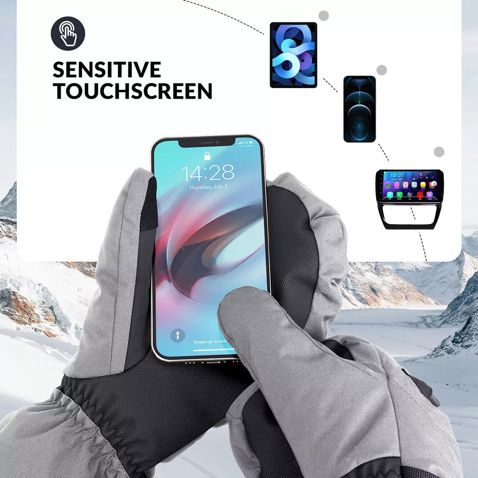 Qunature Luvas de esqui quentes Luvas de snowboard impermeáveis XS-XL feminino/masculino