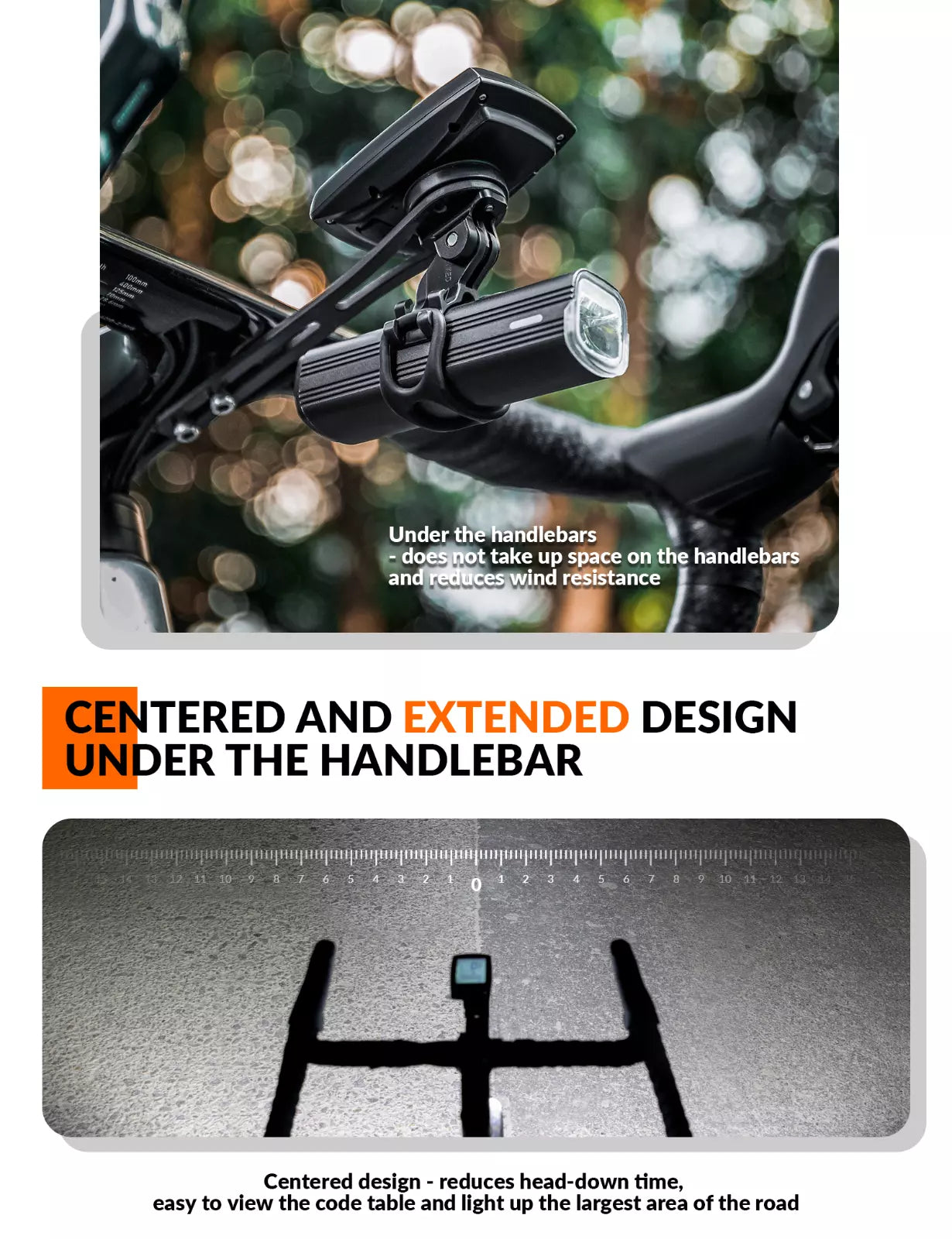 ROCKBROS Computador de bicicleta GPS Mount Adaptador de luz de bicicleta GoPro Fibra de carbono