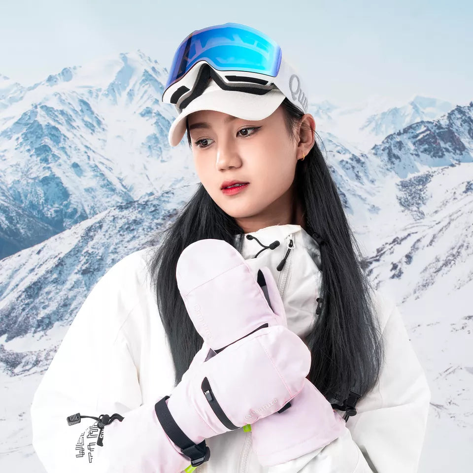 Qunature Luvas de esqui quentes Luvas de snowboard impermeáveis XS-XL feminino/masculino