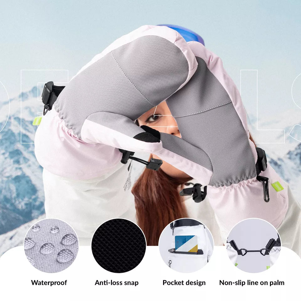 Qunature Luvas de esqui quentes Luvas de snowboard impermeáveis XS-XL feminino/masculino