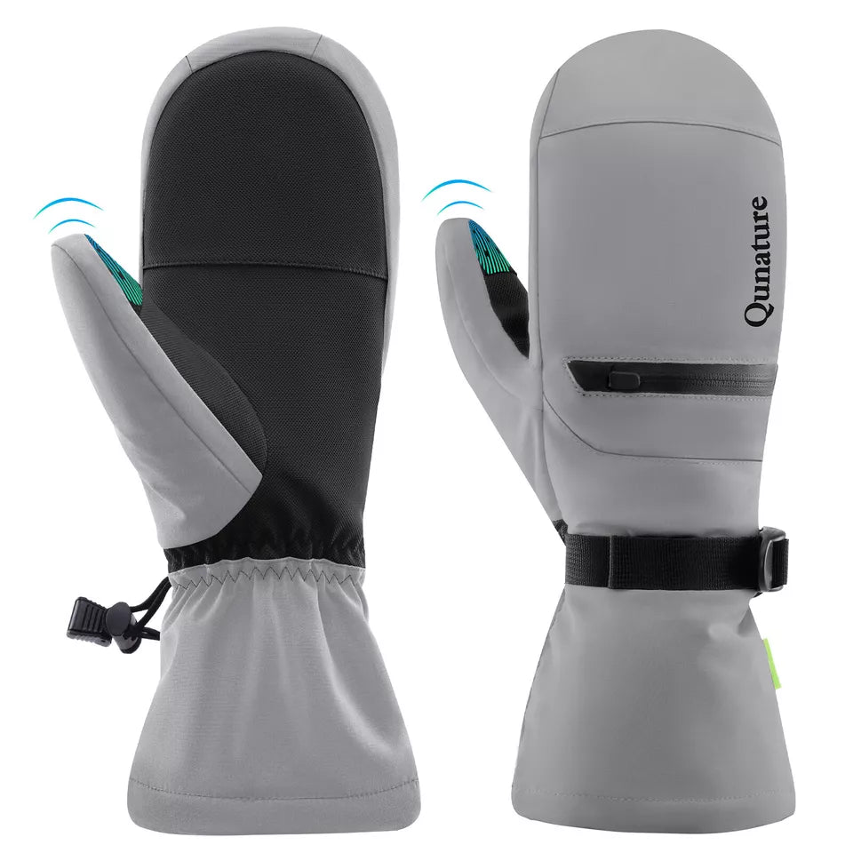 Qunature Luvas de esqui quentes Luvas de snowboard impermeáveis XS-XL feminino/masculino