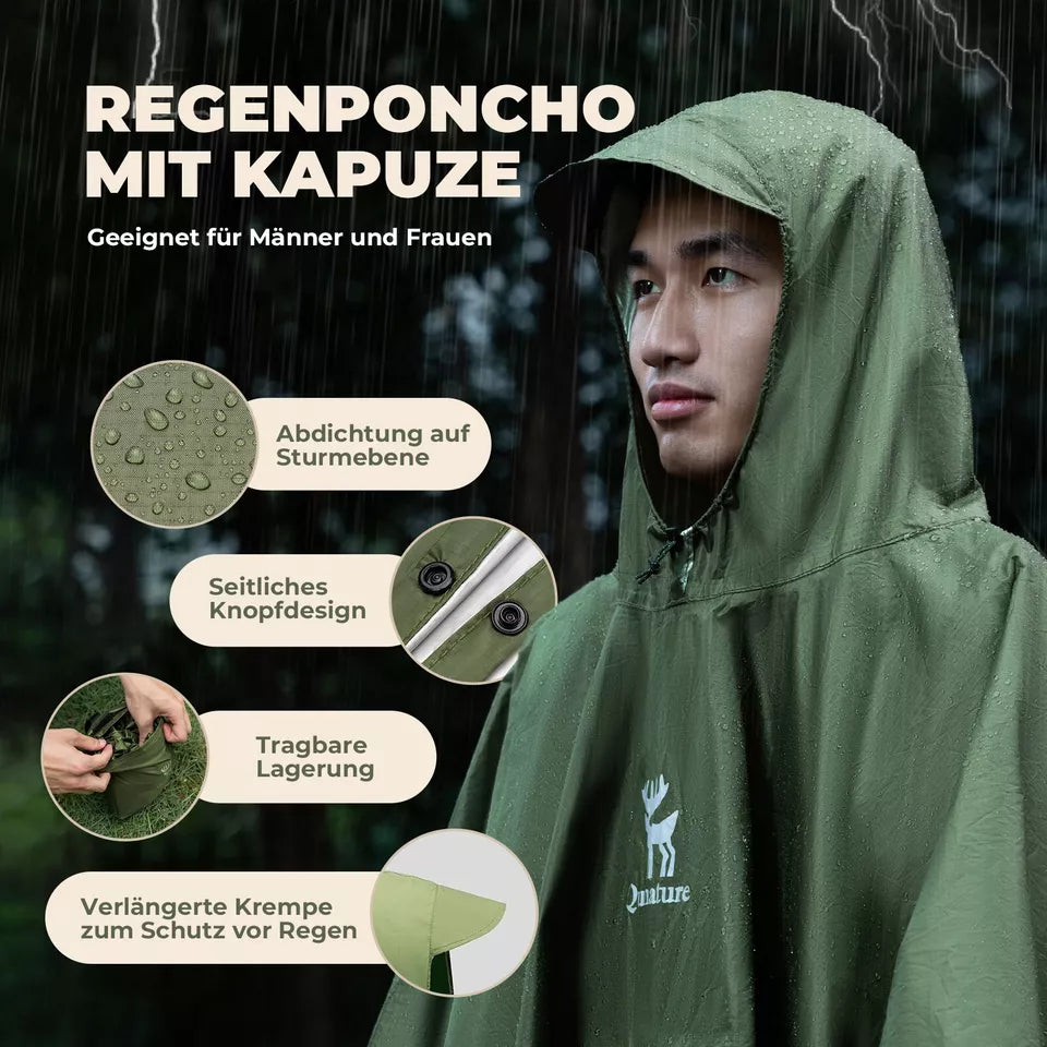 Qunature Outdoors Multifuncional Poncho de Chuva Bicicleta Capa de Chuva Poncho de Chuva