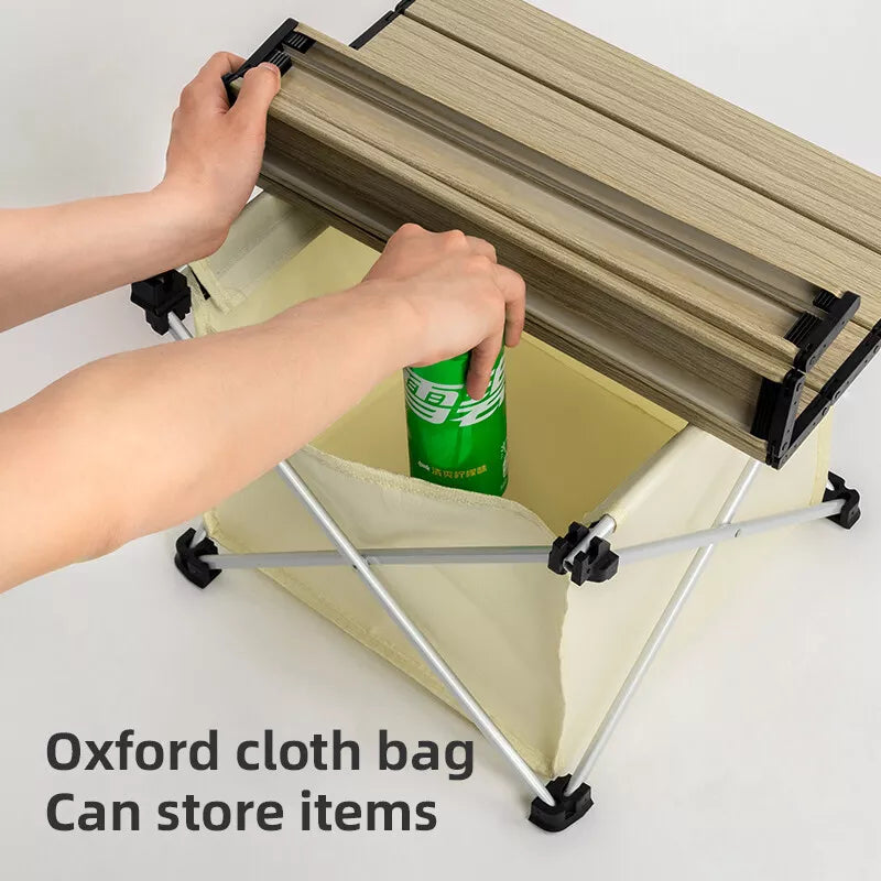 Mesa de acampamento Qunature mesa dobrável de alumínio com saco 600D mesa de piquenique até 15KG