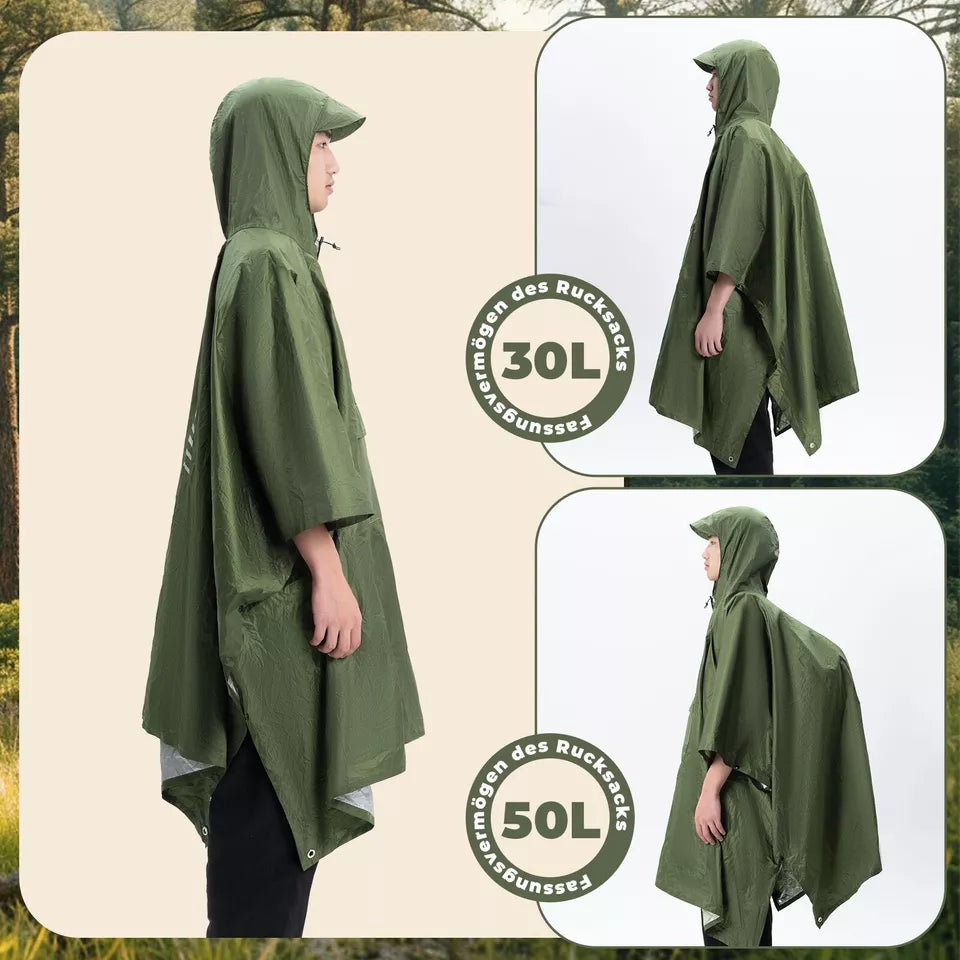 Qunature Outdoors Multifuncional Poncho de Chuva Bicicleta Capa de Chuva Poncho de Chuva