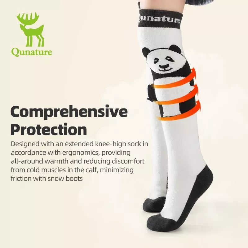 Qunature meias de esqui crianças/meninos meias de inverno meias de esqui com lã 1 par
