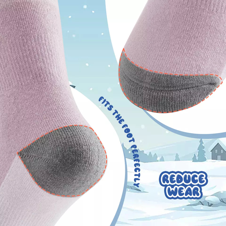Qunature meias de esqui crianças/meninos meias de inverno meias de esqui com lã 1 par