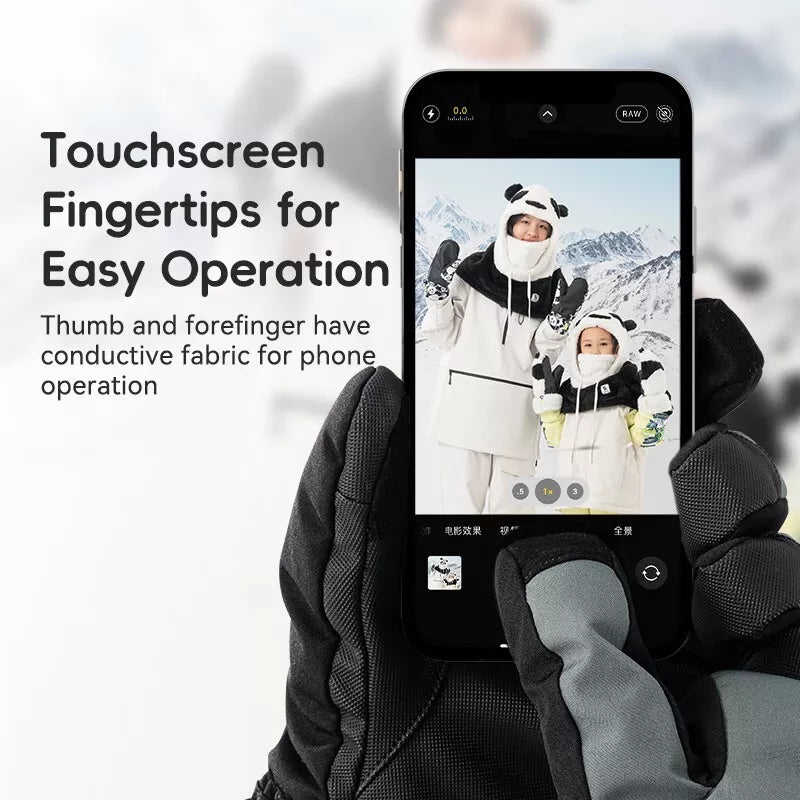 Qunature luvas de esqui de inverno touchscreen luvas impermeáveis neve