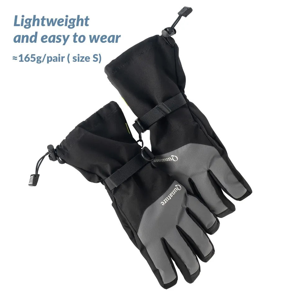 Qunature luvas de esqui de inverno touchscreen luvas impermeáveis neve