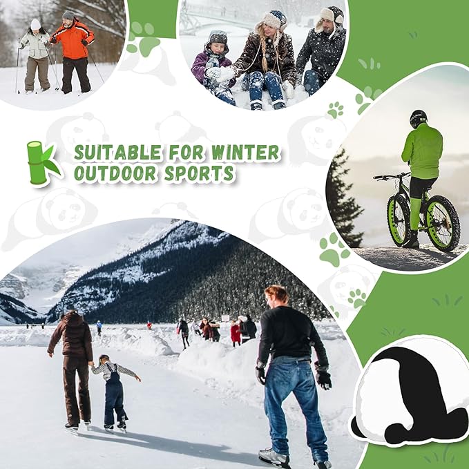 Luvas de esqui Qunature Luvas de design Panda para crianças de 4 a 12 anos Luvas de lã térmicas quentes à prova de vento, ideais para atividades de inverno, como esqui, snowboard, patinação no gelo