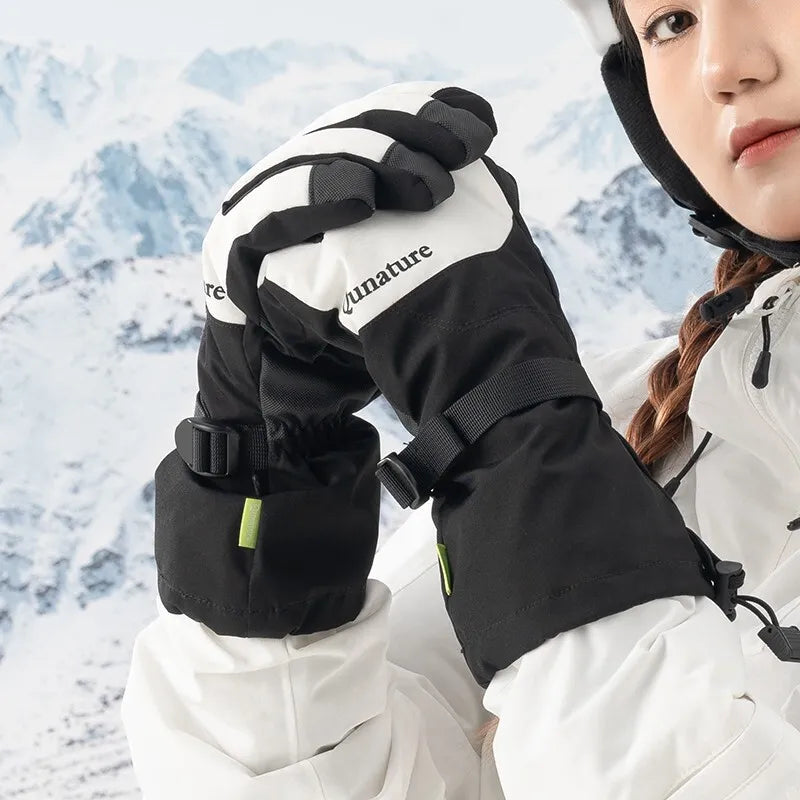 Qunature luvas de esqui de inverno touchscreen luvas impermeáveis neve