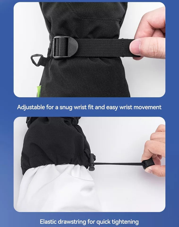 Qunature luvas de esqui de inverno touchscreen luvas impermeáveis neve