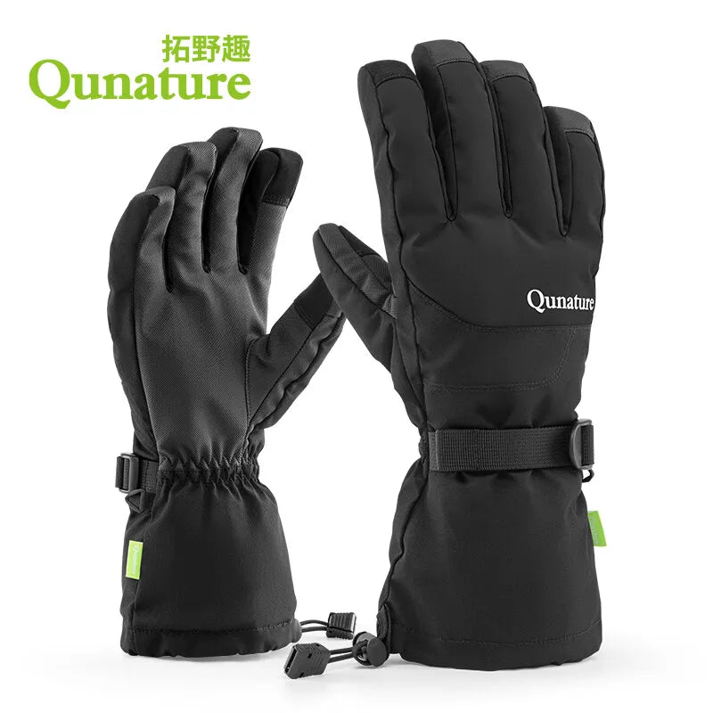 Qunature luvas de esqui de inverno touchscreen luvas impermeáveis neve