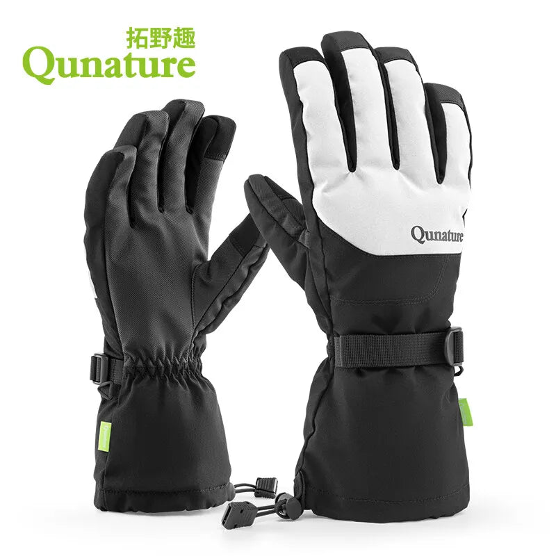 Qunature luvas de esqui de inverno touchscreen luvas impermeáveis neve