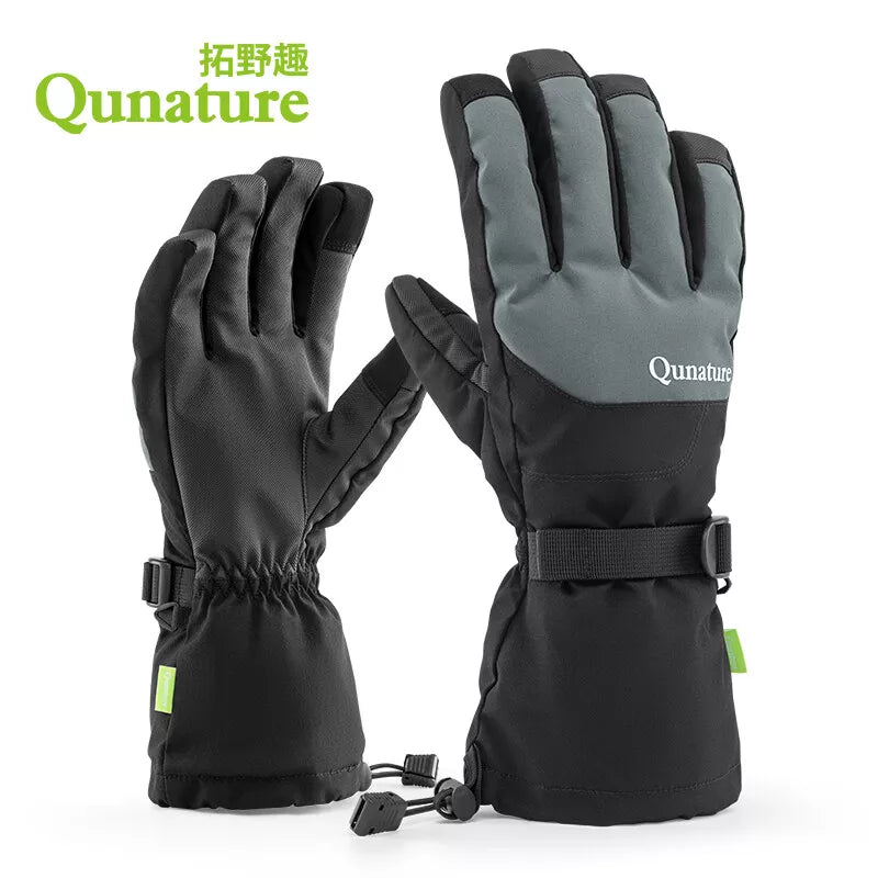 Qunature luvas de esqui de inverno touchscreen luvas impermeáveis neve