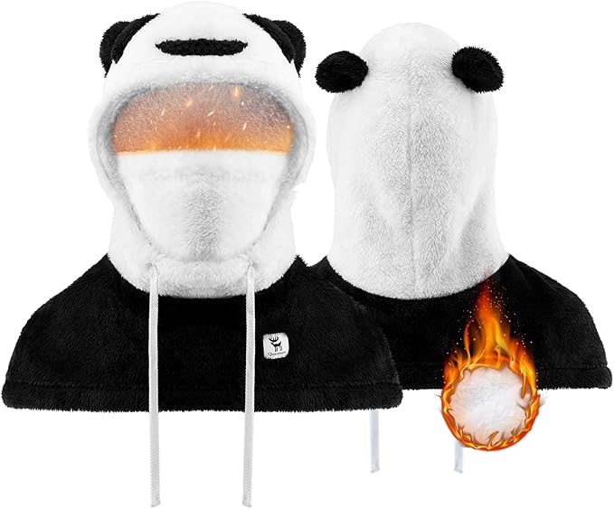 Máscara de esqui balaclava de inverno Qunature para crianças e pais design panda máscaras faciais balaclava para atividades ao ar livre de outono e inverno, como esqui, motociclismo, ciclismo