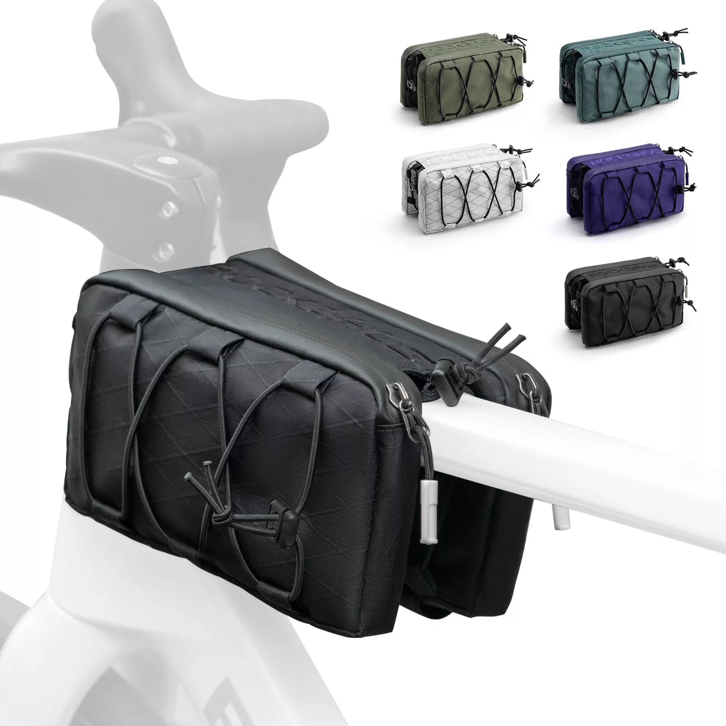 Rockbros bolsa de quadro duplo para bicicleta 1l, bolsa frontal com tubo superior em 5 cores para bicicleta de estrada mtb