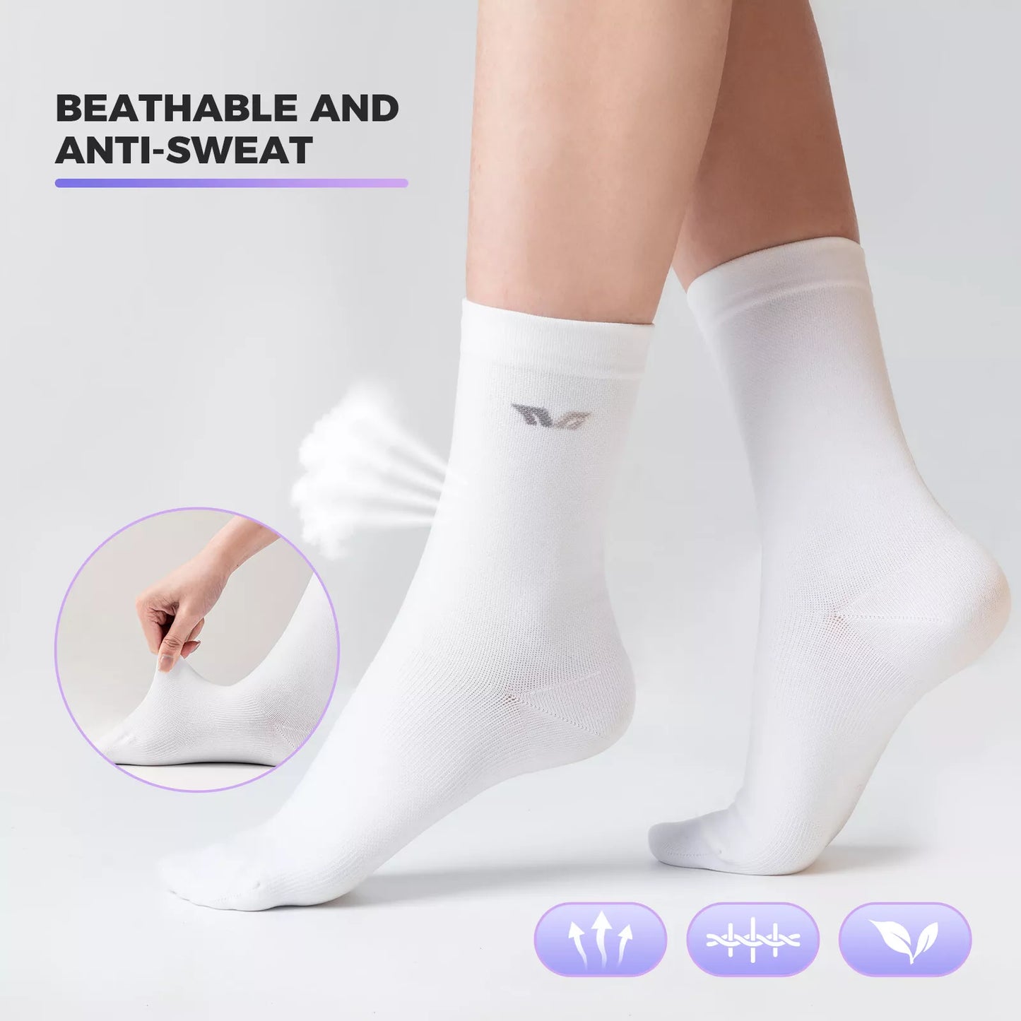 Meias de bicicleta ROCKBROS TVI para mulheres, meias esportivas longas para ciclismo, S/M, leves