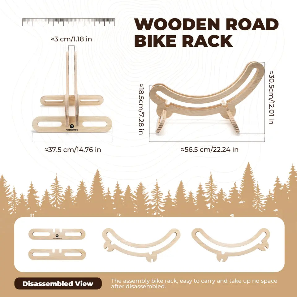 Suporte central de madeira para bicicletas ROCKBROS 30mm para bicicletas 23C-30C 700C