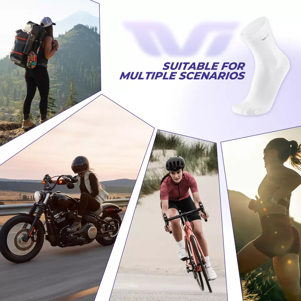 Meias de bicicleta ROCKBROS TVI para mulheres, meias esportivas longas para ciclismo, S/M, leves