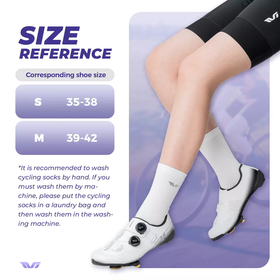 Meias de bicicleta ROCKBROS TVI para mulheres, meias esportivas longas para ciclismo, S/M, leves