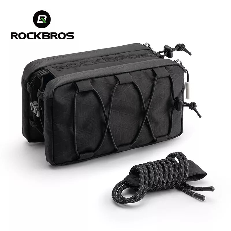Rockbros bolsa de quadro duplo para bicicleta 1l, bolsa frontal com tubo superior em 5 cores para bicicleta de estrada mtb