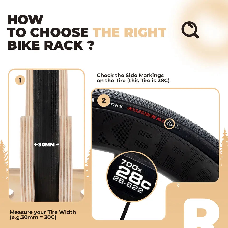 Suporte central de madeira para bicicletas ROCKBROS 30mm para bicicletas 23C-30C 700C