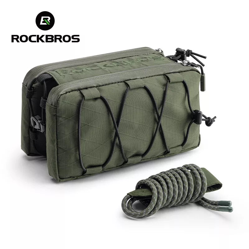 Rockbros bolsa de quadro duplo para bicicleta 1l, bolsa frontal com tubo superior em 5 cores para bicicleta de estrada mtb