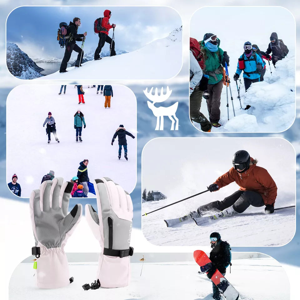 Luvas Qunature Luvas de inverno para esqui/neve à prova de vento para bicicleta/motocicleta XS-XL