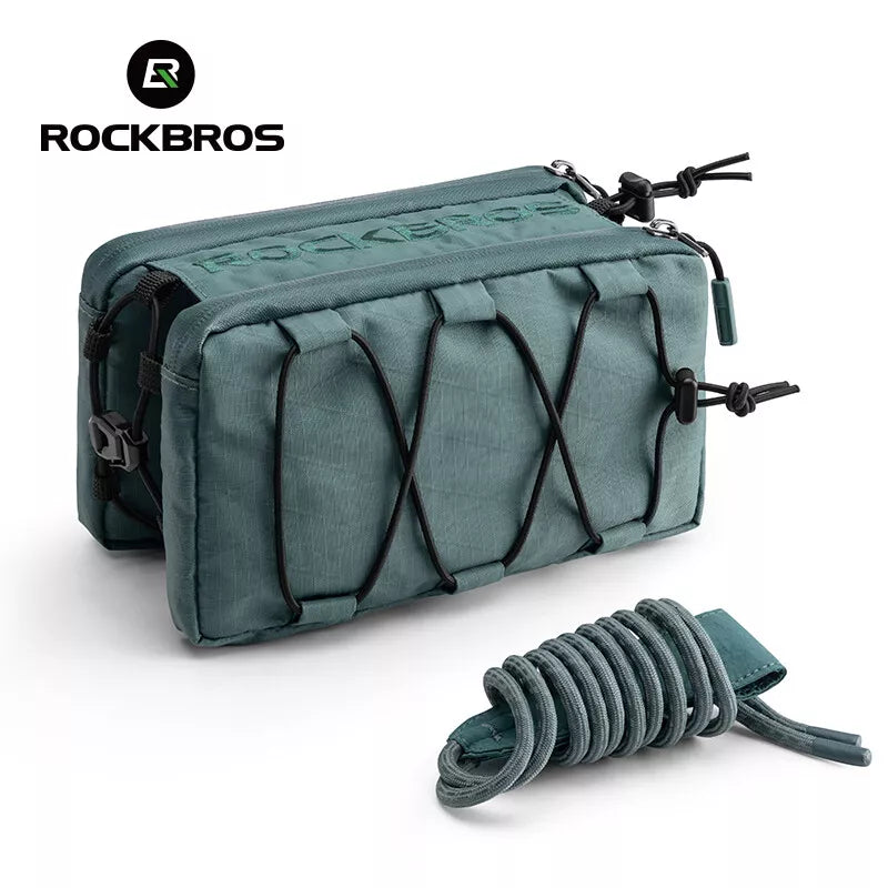 Rockbros bolsa de quadro duplo para bicicleta 1l, bolsa frontal com tubo superior em 5 cores para bicicleta de estrada mtb