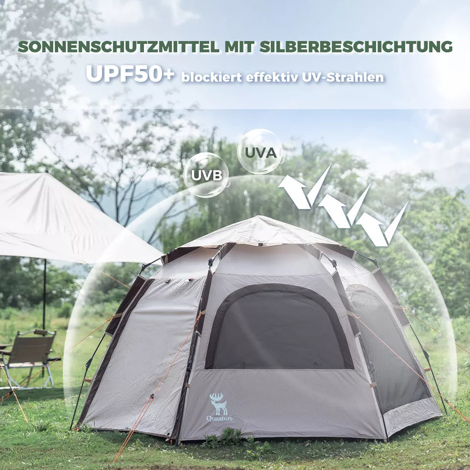 Qunature Barraca de acampamento para 2 a 4 pessoas Tenda pop-up com cúpula Tenda de acampamento à prova d'água