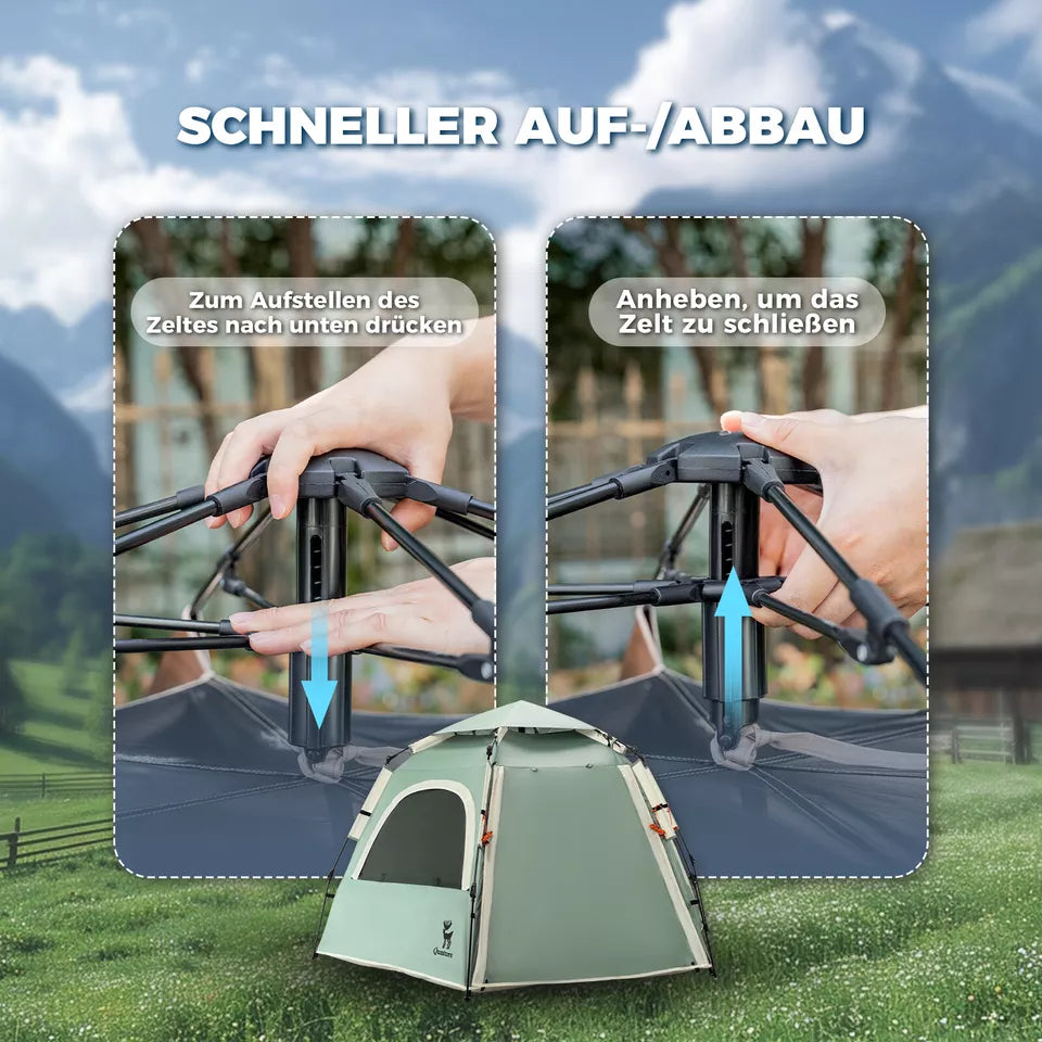 Qunature Barraca de acampamento para 2 a 4 pessoas Tenda pop-up com cúpula Tenda de acampamento à prova d'água