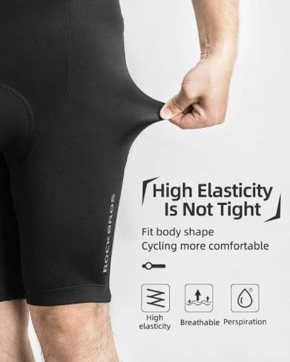 ROCKBROS Calção de Bicicleta com Tiras M-4XL curto almofadado