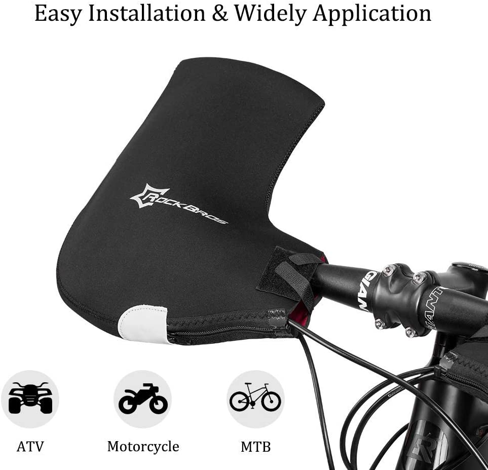 ROCKBROS D16-B luvas de guidão inverno térmico à prova de vento punhos de guidão para bicicleta forrado repelente de água