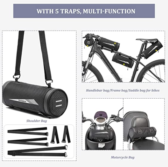 ROCKBROS 041B bolsa para guidão bicicleta suporte para celular aprox. 2L preto