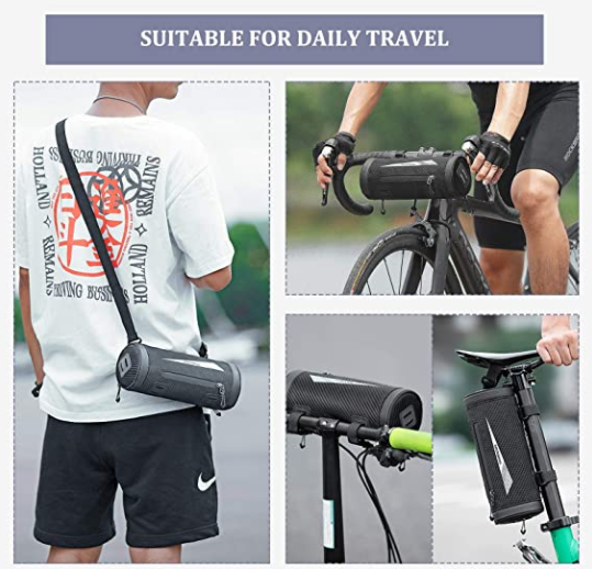 ROCKBROS 041B bolsa para guidão bicicleta suporte para celular aprox. 2L preto